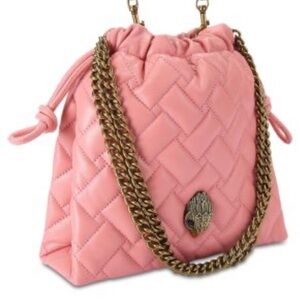 NWT Kurt Geiger London Small Kensington Quilted Leather Drawstring Bucket Bag